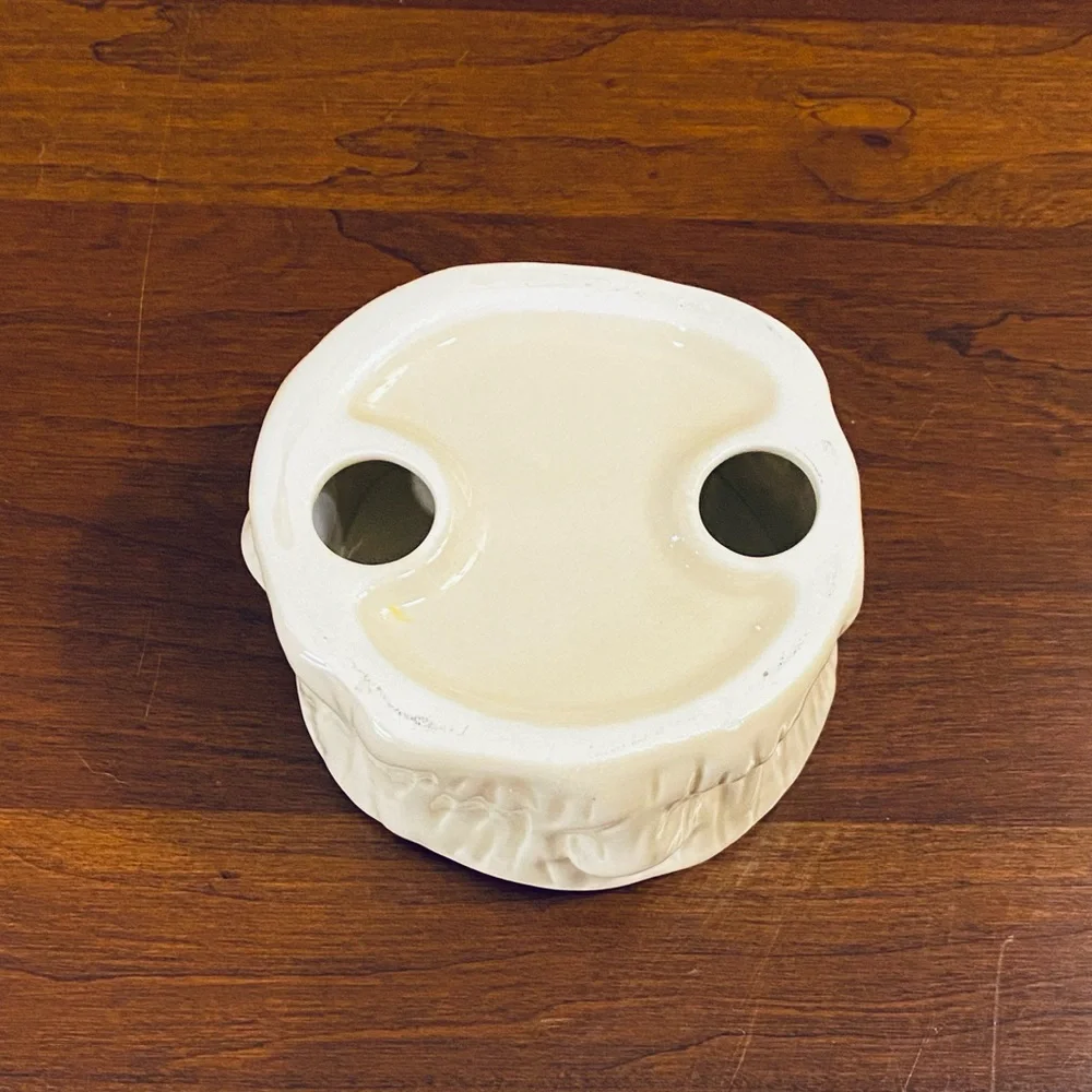 NWOT Cream Glazed Ceramic Owl Tea Light